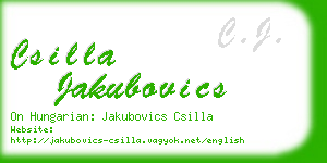 csilla jakubovics business card